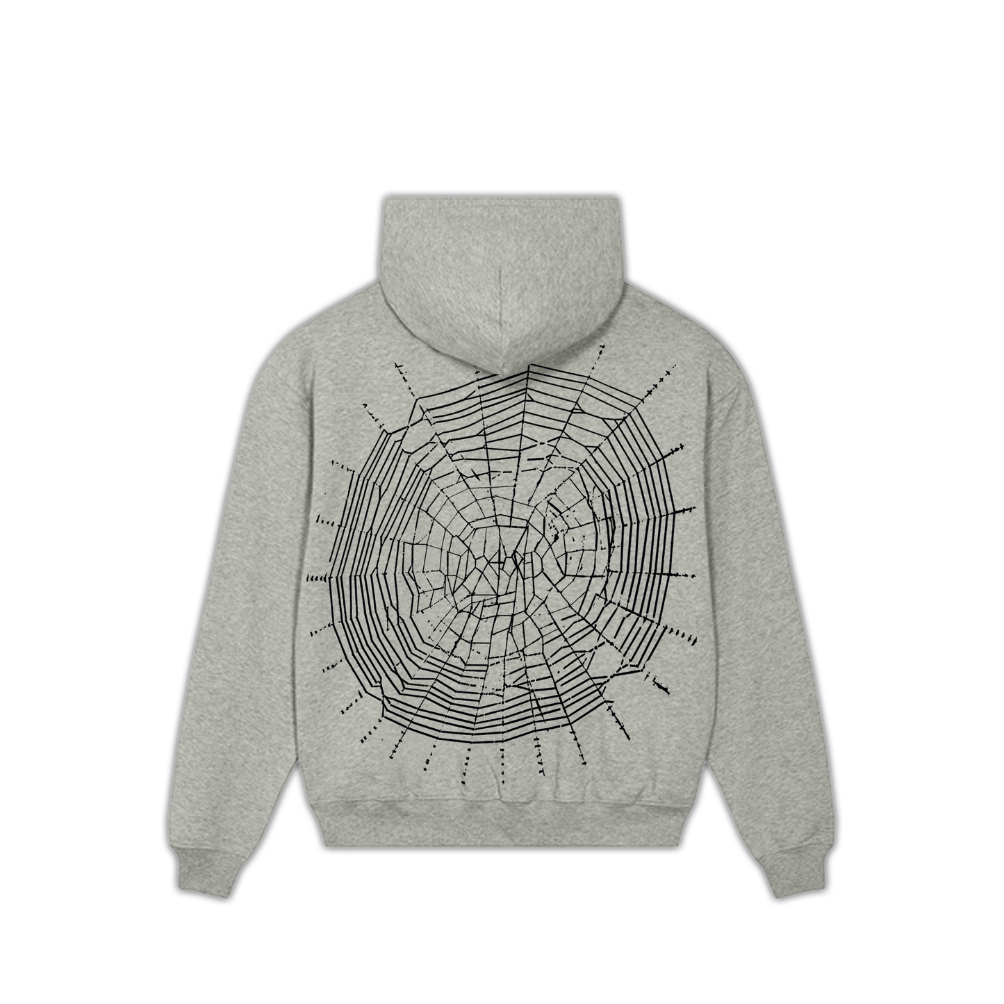 Black Phase Orb Weaver French Terry Cotton Hoodie