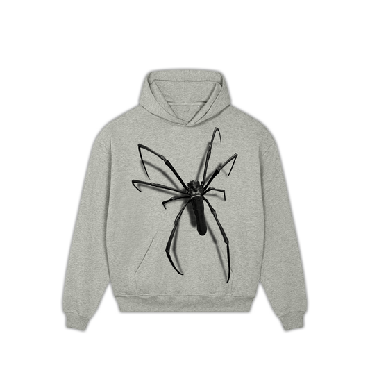 Black Phase Orb Weaver French Terry Cotton Hoodie